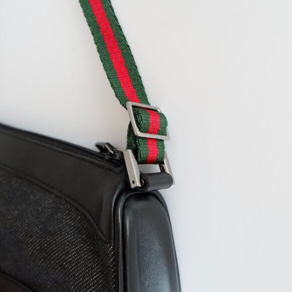 Authentic Preowned Gucci Black Denim/ Leather Sherry Line Micro Shoulder Bag - Picture 7 of 16